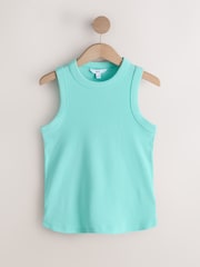 Fluro Pink/Blue/Orange Racer Ribbed Vest Top - Image 2 of 11