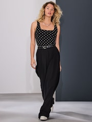 Black/Sage Polka Dot Square Neck Vest - Image 4 of 5