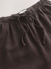 Chocolate Brown Linen Blend Balloon Leg Trousers - Image 6 of 7