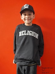 Religion Black Oversized Appliqué Sweatshirt - Image 3 of 4