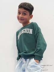 Religion Green Oversized Appliqué Sweatshirt - Image 2 of 4