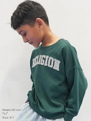Religion Green Oversized Appliqué Sweatshirt - Image 3 of 4