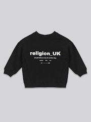 Religion Black Oversized Sweatshirt - Image 6 of 7