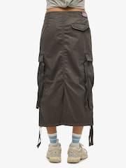 Superdry Grey Cargo Midi Skirt - Image 4 of 7