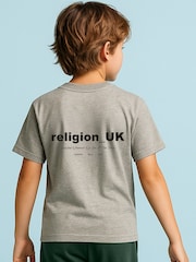 Religion Grey Oversized 3/4 Sleeve T-Shirt - Image 1 of 3