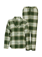 Cyberjammies Green Long Sleeved Check Pyjamas Set - Image 4 of 4