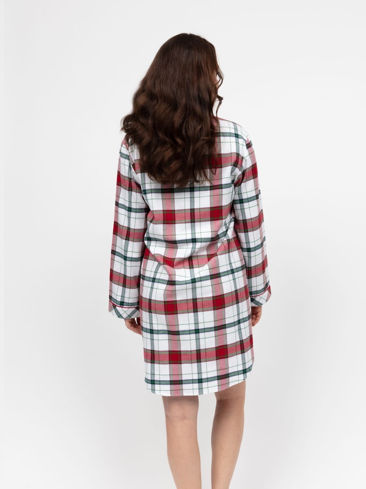Cyberjammies Red Long Sleeve Check Nightshirt - Image 2 of 4