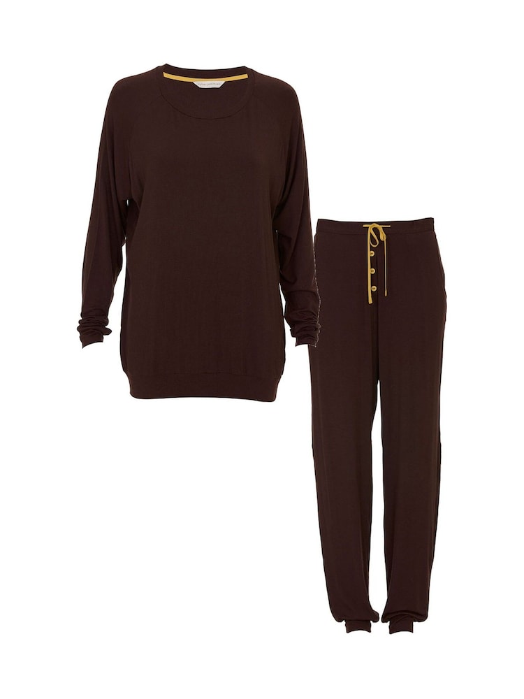Cyberjammies Brown Slouch Jersey Pyjamas Set - Image 4 of 4