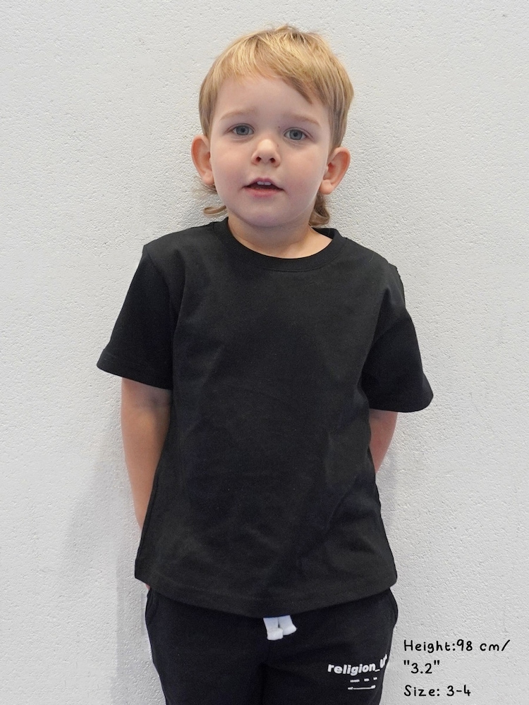Religion Black Oversized 3/4 Sleeve T-Shirt - Image 2 of 3