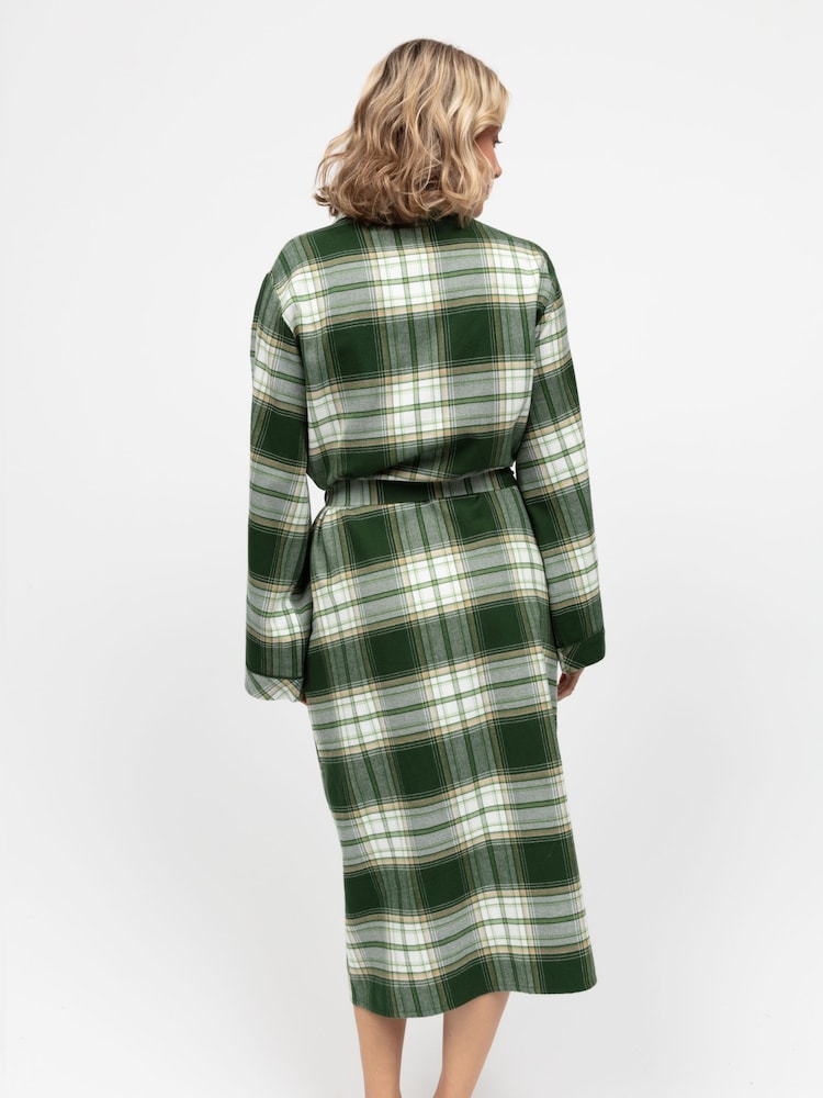 Cyberjammies Green Long Check Dressing Gown - Image 2 of 3