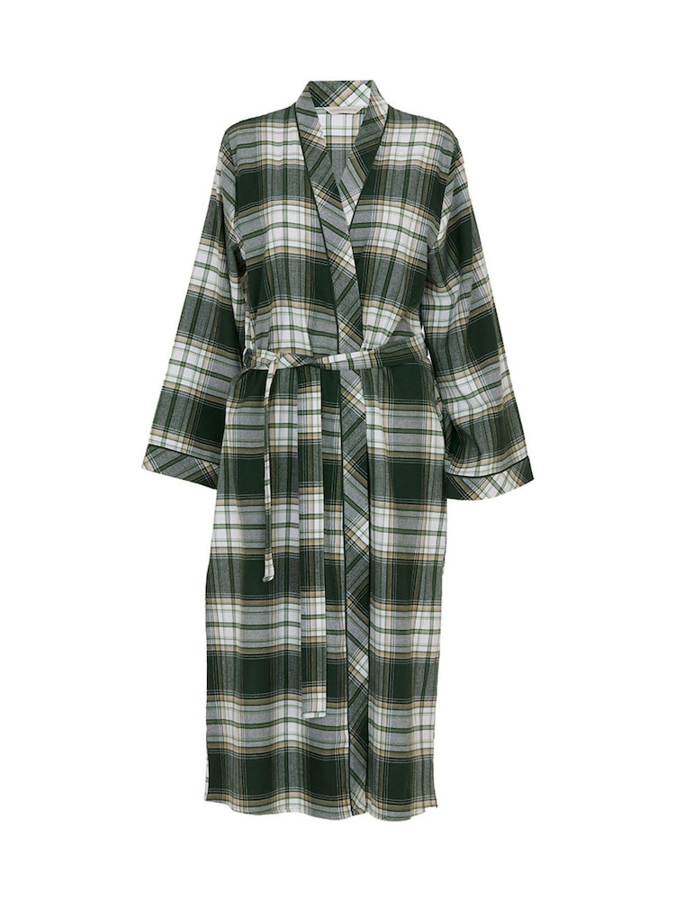 Cyberjammies Green Long Check Dressing Gown - Image 3 of 3 Cyberjammies Green Long Check Dressing Gown - Image 3 of 3