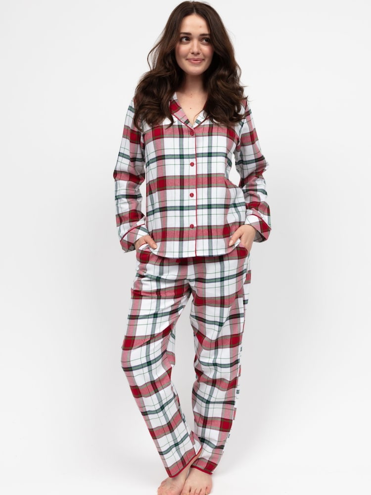 Cyberjammies Red Long Sleeved Check Pyjamas Set - Image 1 of 4
