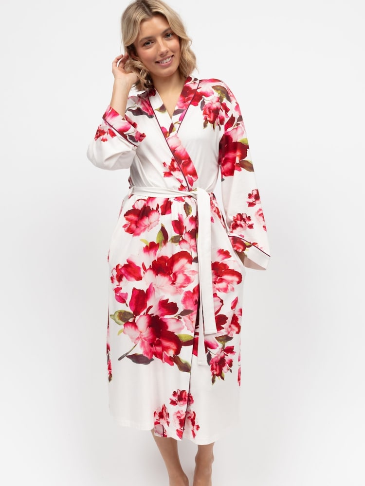 Cyberjammies Red Long Printed Jersey Dressing Gown - Image 1 of 3 Cyberjammies Red Long Printed Jersey Dressing Gown - Image 1 of 3