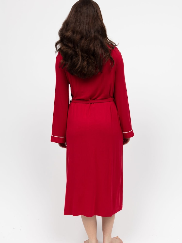 Cyberjammies Red Long Jersey Dressing Gown - Image 2 of 3 Cyberjammies Red Long Jersey Dressing Gown - Image 2 of 3