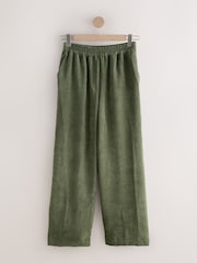 Khaki Green Wide Leg Soft Cord Trousers - Image 6 of 8