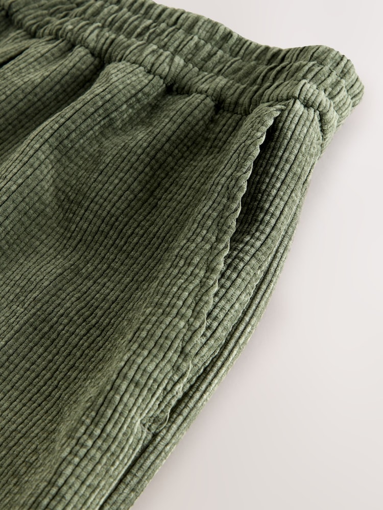 Khaki Green Wide Leg Soft Cord Trousers - Image 8 of 8 Khaki Green Wide Leg Soft Cord Trousers - Image 8 of 8