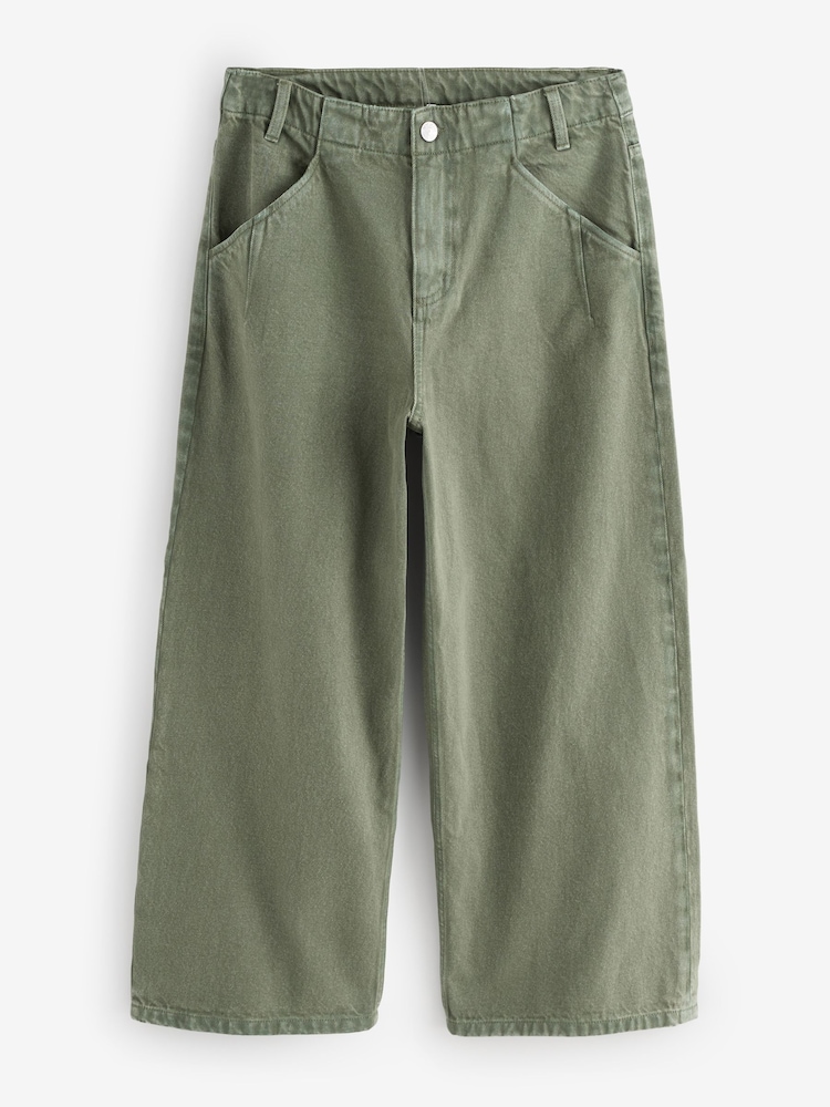 Khaki Green Palazzo Jeans - Image 1 of 1 Khaki Green Palazzo Jeans - Image 1 of 1
