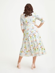 Scarlett & Jo White Helena Ivory Lemon Multi Midi Dress - Image 2 of 4