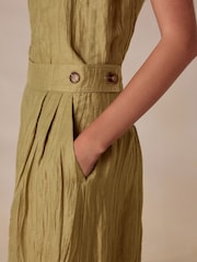Olive Green N. Premium Linen Rich Super Wide Trousers - Image 5 of 5