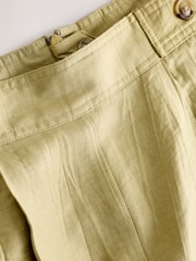 Olive Green N. Premium Linen Rich Super Wide Trousers - Image 7 of 11