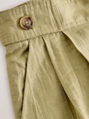 Olive Green N. Premium Linen Rich Super Wide Trousers - Image 8 of 11