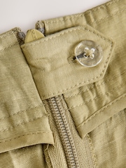 Olive Green N. Premium Linen Rich Super Wide Trousers - Image 9 of 11