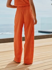 Orange Embroidered Wide Leg Trousers - Image 4 of 8