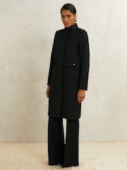 Reiss Black Ares Atelier Wool Belted Long Coat - Image 1 of 6