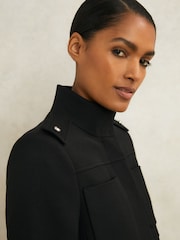 Reiss Black Ares Atelier Wool Belted Long Coat - Image 3 of 6