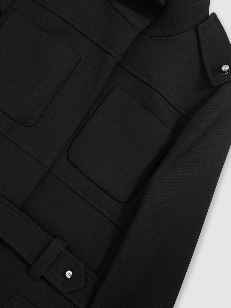 Reiss Black Ares Atelier Wool Belted Long Coat - Image 6 of 6 Reiss Black Ares Atelier Wool Belted Long Coat - Image 6 of 6