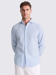 MOSS Blue Light Seersucker Stripe Shirt - Image 1 of 4