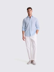 MOSS Blue Light Seersucker Stripe Shirt - Image 2 of 4