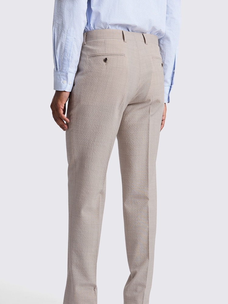 MOSS Natural Tailored Fit Seersucker Trousers - Image 2 of 3