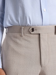 MOSS Natural Tailored Fit Seersucker Trousers - Image 3 of 3