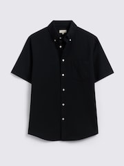 MOSS Black Short Sleeve Washed Oxford Shirt - Image 3 of 3