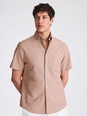 MOSS Pink Short Sleeve Washed Oxford Shirt - Image 1 of 3