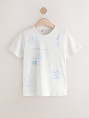 White Graphic Essential Pure Cotton Short Sleeve Crew Neck T-Shirt - Image 1 of 4