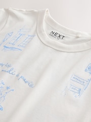 White Graphic Essential Pure Cotton Short Sleeve Crew Neck T-Shirt - Image 3 of 4