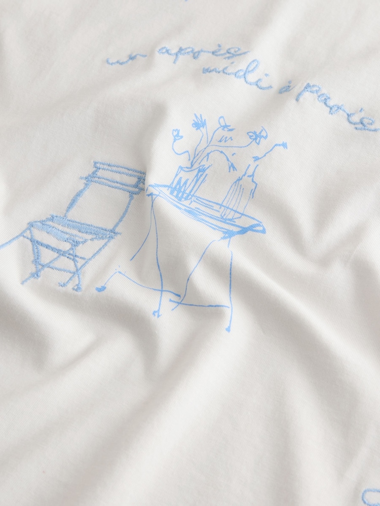 White Graphic Essential Pure Cotton Short Sleeve Crew Neck T-Shirt - Image 4 of 4