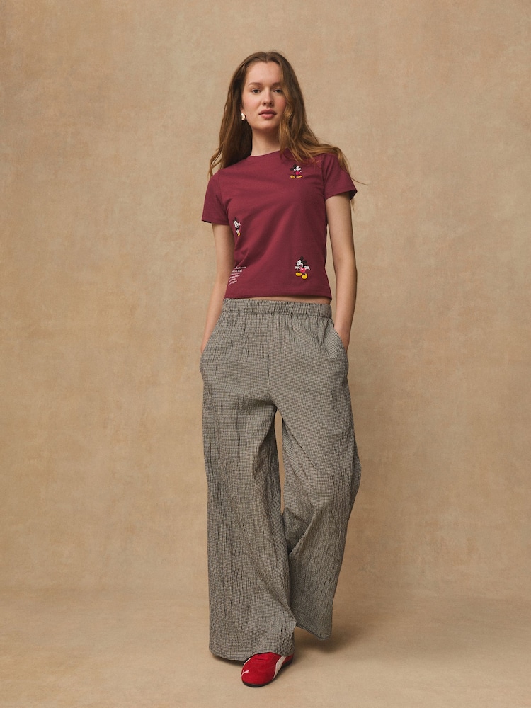 Burgundy Red License Mickey Mouse Graphic Crew Neck T-Shirt - Image 2 of 8