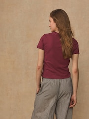 Burgundy Red License Mickey Mouse Graphic Crew Neck T-Shirt - Image 3 of 8