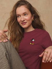 Burgundy Red License Mickey Mouse Graphic Crew Neck T-Shirt - Image 4 of 8