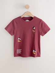 Burgundy Red License Mickey Mouse Graphic Crew Neck T-Shirt - Image 6 of 8