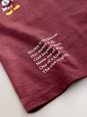 Burgundy Red License Mickey Mouse Graphic Crew Neck T-Shirt - Image 7 of 8