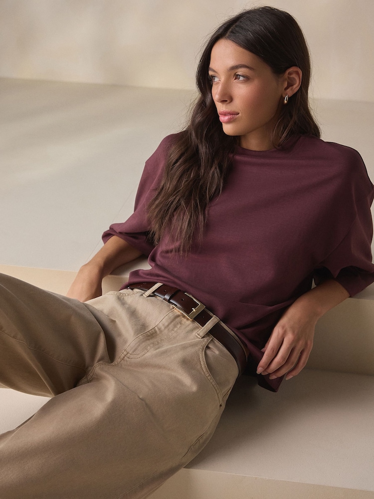 Berry Red N. Premium Short Sleeve Crew Neck T-Shirt - Image 1 of 8 Berry Red N. Premium Short Sleeve Crew Neck T-Shirt - Image 1 of 8