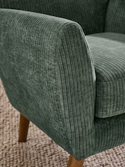 Relaxed Chenille Cord Forest Green Wilson Highback Armchair - Image 2 of 9