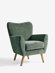 Relaxed Chenille Cord Forest Green Wilson Highback Armchair - Image 5 of 9