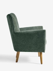 Relaxed Chenille Cord Forest Green Wilson Highback Armchair - Image 7 of 9