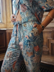 Blue Floral National Trust x Next Tapered Chinos - Image 6 of 9