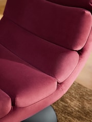 Soft Velvet Cranberry Sierra Swivel Accent Chair - Image 2 of 10
